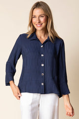 Soft Rayon Jacquard Flounce Shirt - 30713