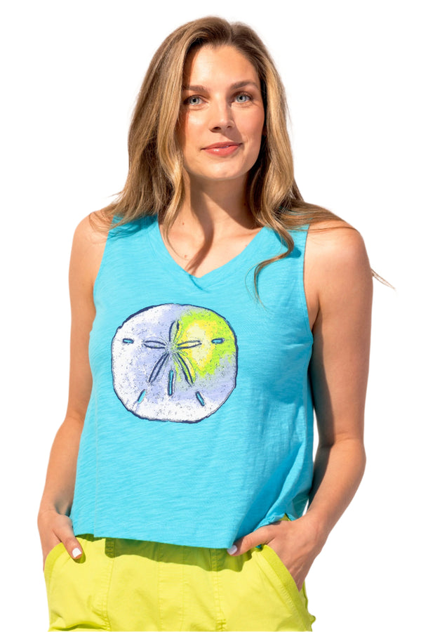 Summer Fun Sandollar V-Neck Tank - 42214