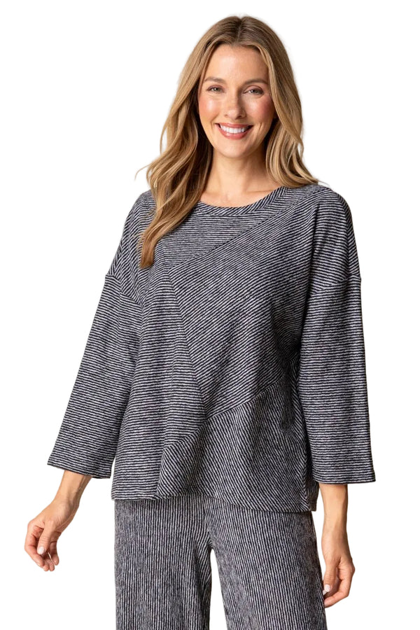 Pasadena Knit Stripe Pacific Seamed Top - 21537