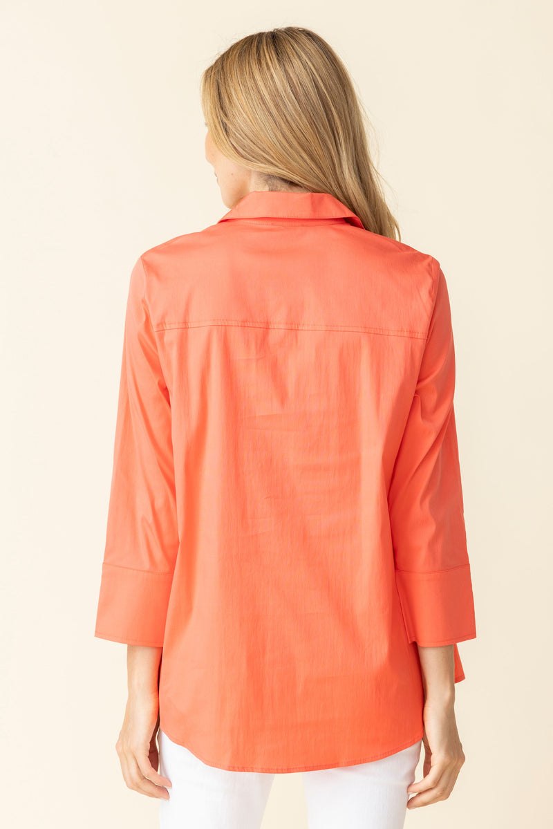 Habitat The "One" Hidden Placket Shirt in Papaya - 15019-PPY