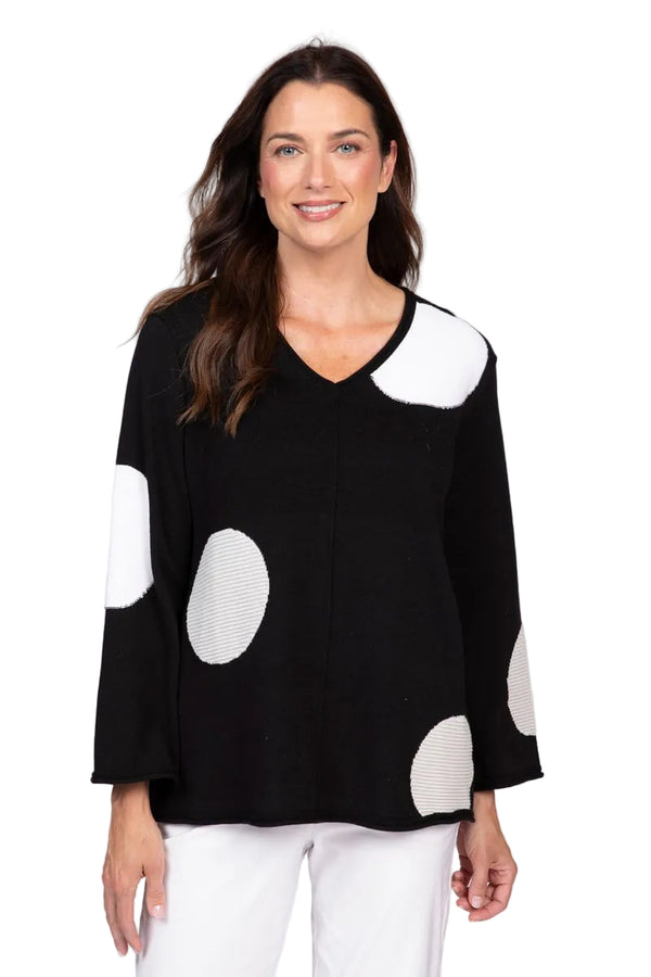 Full Circle Dot V-Neck Sweater - 831719