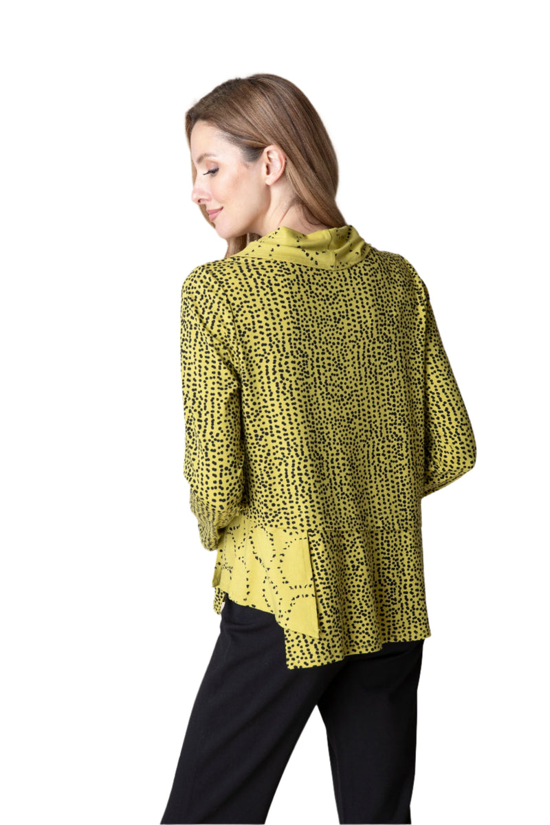 Habitat's  "Core Travel" Mixed Dot Print Drape Cowl Top - 55512