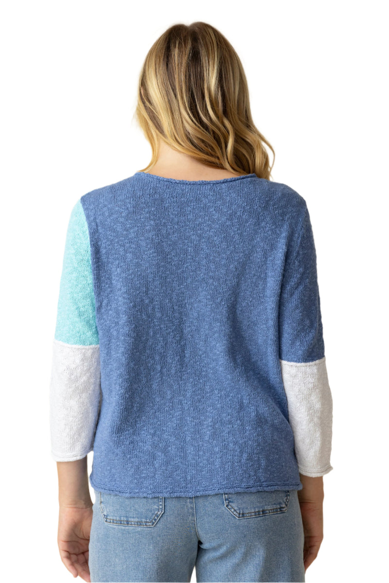 Colorblock Pullover in Dusk - 89514-DSK