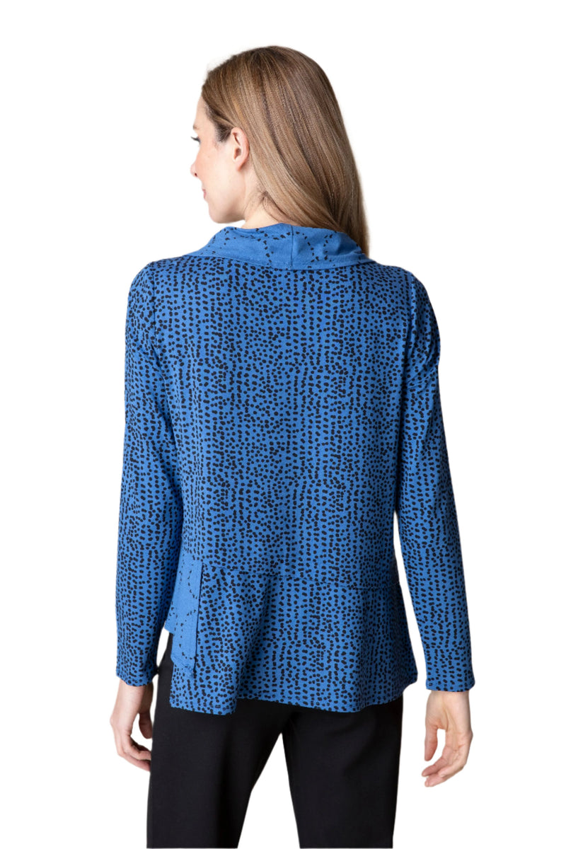 Habitat's  "Core Travel" Mixed Dot Print Drape Cowl Top - 55512