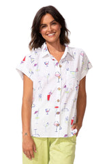 Cocktails Short Sleeve Button Down - 12310