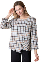 Windowpane Mixed Up Plaid Pullover - 75910