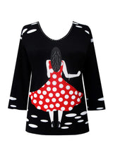 Valentina Polka-Dot Dress-Print V-Neck Top in Multi - 26789 - L Only