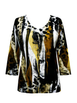 Valentina "Animal Wave" Animal-Print V-Neck Top in Multi - 26853