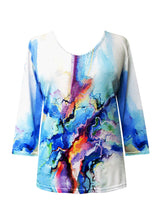 Valentina Multi-Print V-Neck Top in Multi - 28923