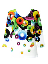 "Bubbles" V-Neck Print Top  - 33189