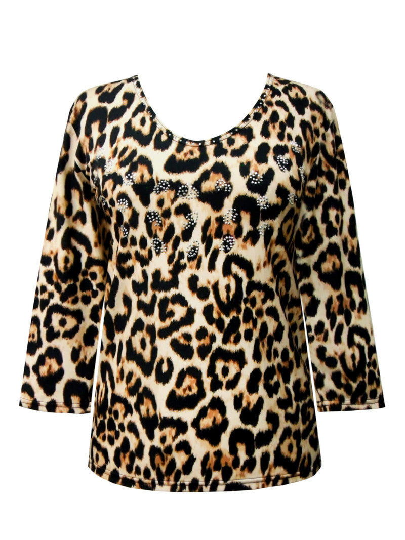 Wild Thing V-Neck Print Top  - 33827