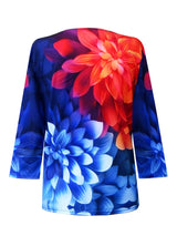 Petal Pop V-Neck Print Top  - 34389