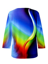 Colorwave V-Neck Print Top - 35807