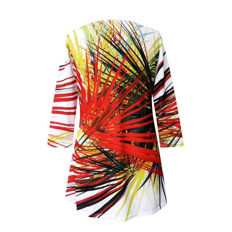 Valentina Sunset Sparkle" Abstract Print V-Neck Tunic - 25720