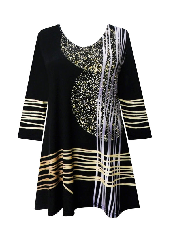 "Golden" Print V-Neck Tunic - 30111-TU