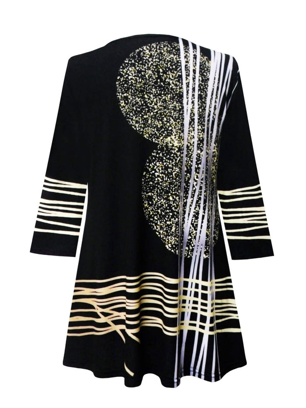 "Golden" Print V-Neck Tunic - 30111-TU