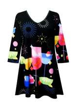 Cocktails & Fireworks V-Neck Print Tunic  - 33775-TU