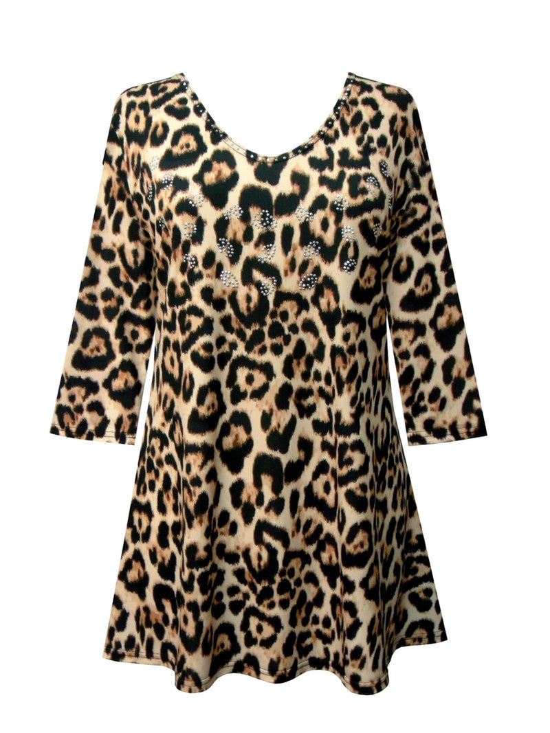Wild Thing Print V-Neck Tunic - 33827
