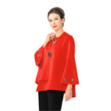 Techno-Knit Asymmetric Jacket in Red - 4577J-RD