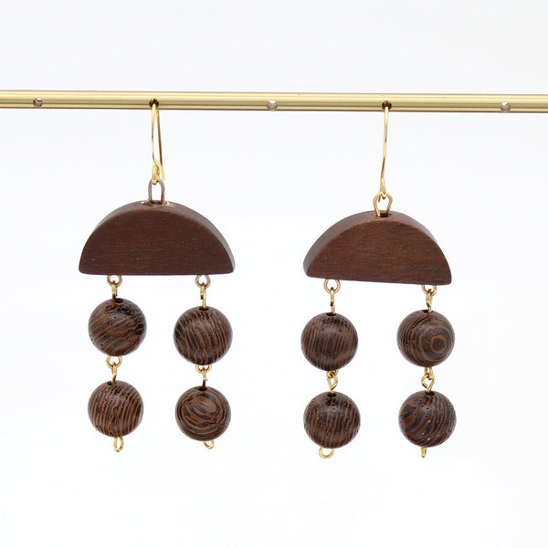 Cocoa Cascade Wood Earrings