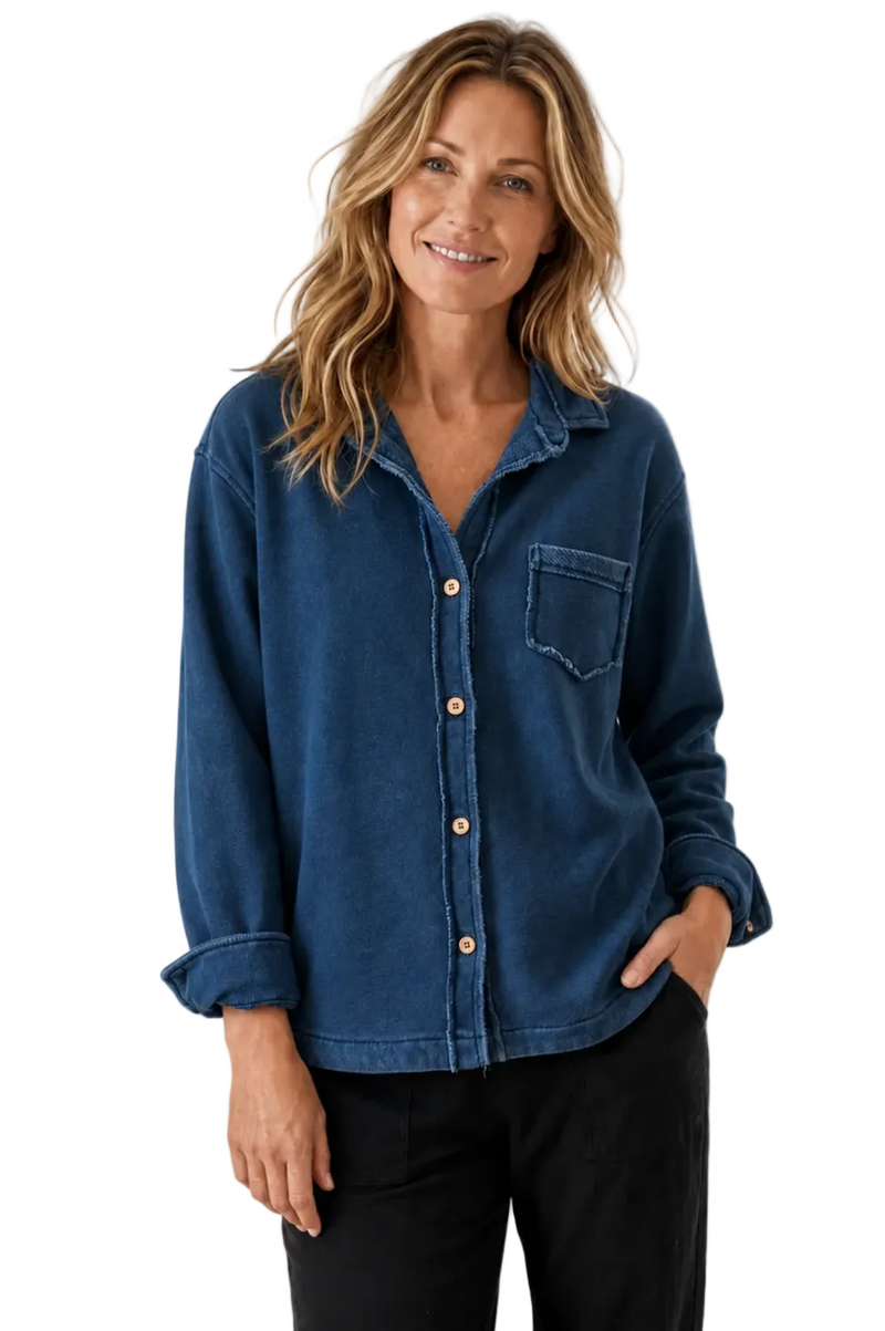 Color Wash Terry Anywhere Shacket - 28095