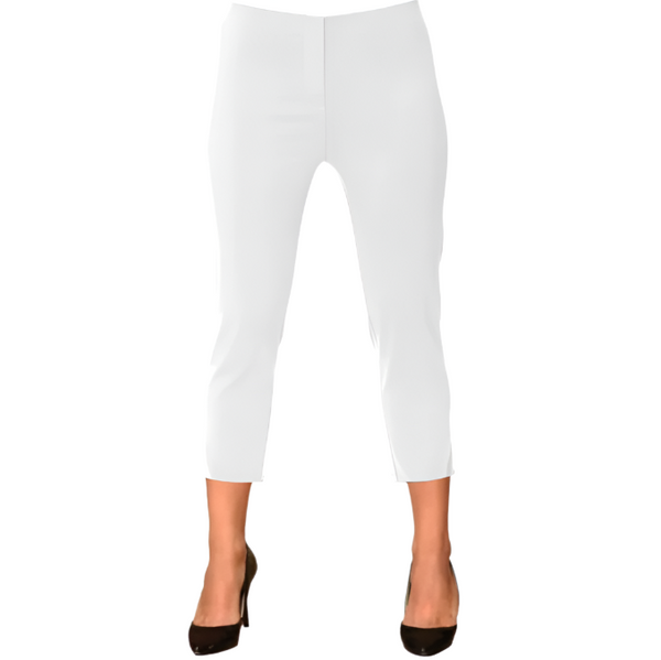 "Sidney" Pull-On Capri in White - SID-WT