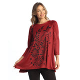 Slinky-Like Knit Round-Neck Raglan Sleeve Tunic - SK6