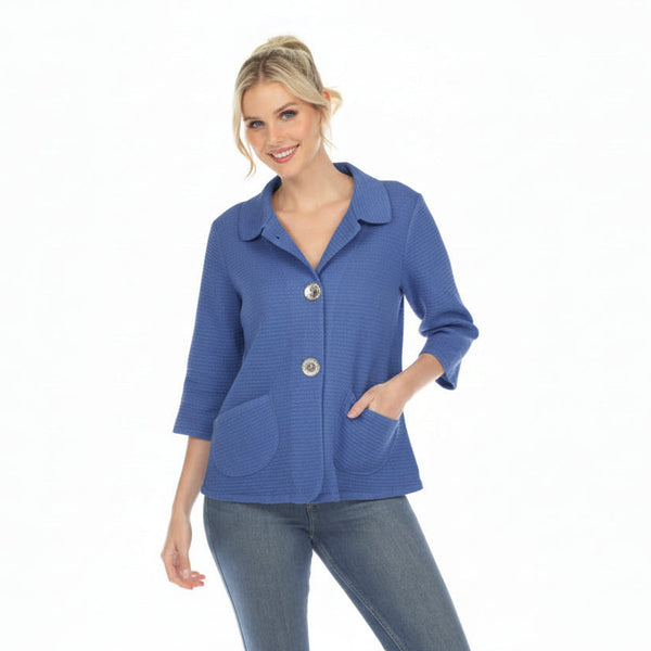 Small Waffle Jacket in French Blue - SW234-BLU