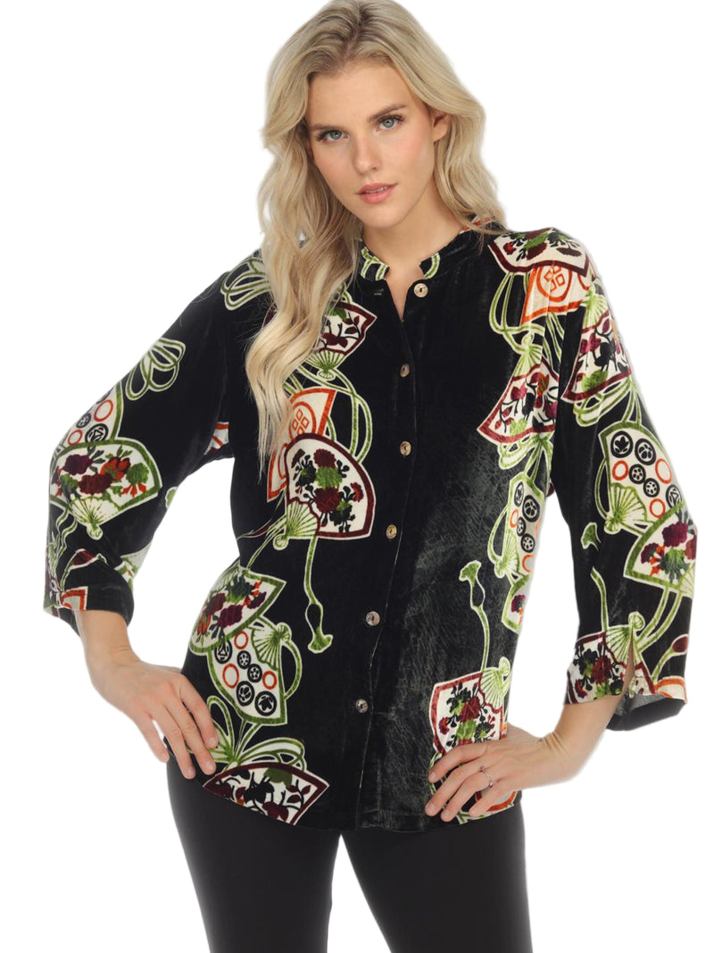 Artful Fans Velvet Blouse - 1213FSD