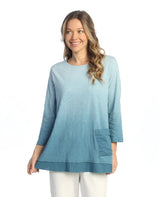 "Dip" Tie-Dye Mineral Washed Double Gauze Boxy Top - M94-2012