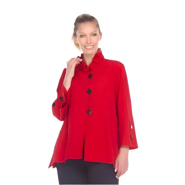 Ruffle Collar Jacket in Red -  2449-NP-RD