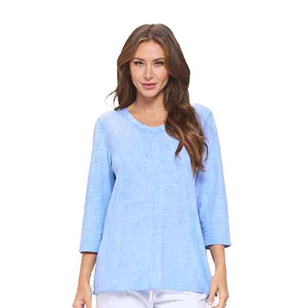 Brush Dye Jersey Knit Top in Denim Blue -TS-101-BLU