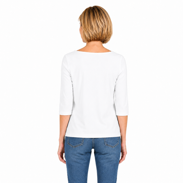 Soft Stretch Knit Top in White - T77-WT - Size XS Only!