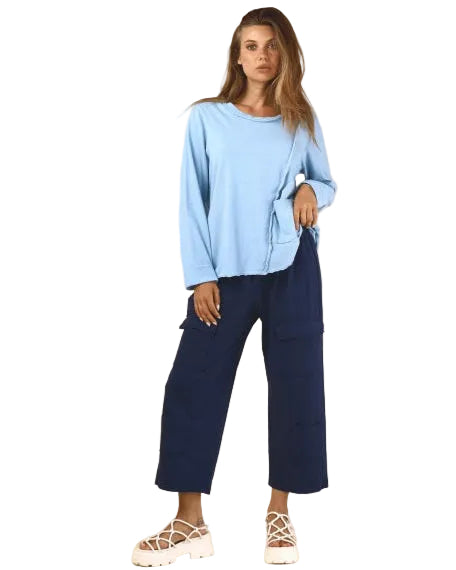 Multi Pocket Crop Pant in Ink - 46868-INK