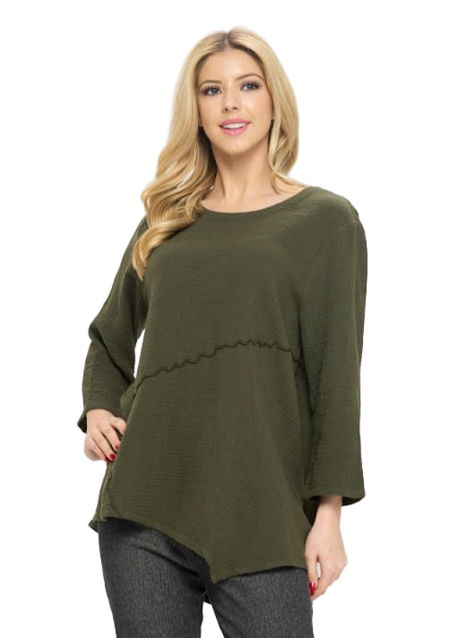 Textured Tunic in Olive - JG015-OLV