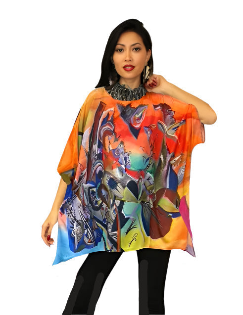 Dilemma Jamboree Print Tunic Top in Multi - NT-45-KA