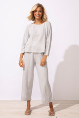 Embroidered Applique Boxy Tee - 15425