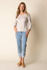 Cozy Rib Solid Crew Neck Tee - 16511
