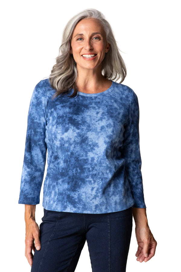 Cozy Rib Marble Short Sleeve Tee - 17011
