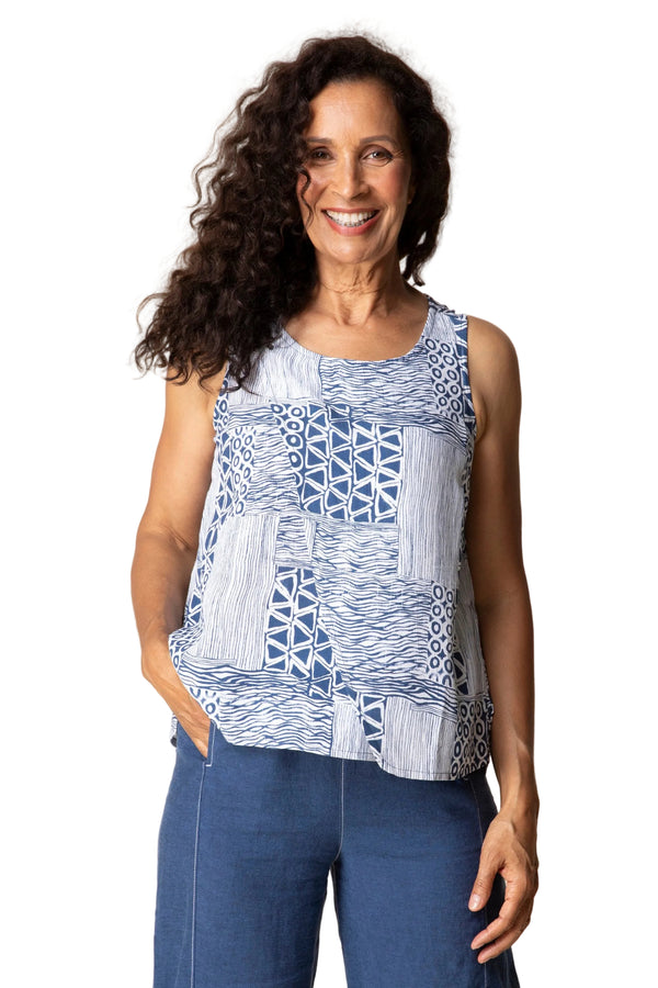 Viscose Rayon Crepe Bali Overlay Tank - 39400