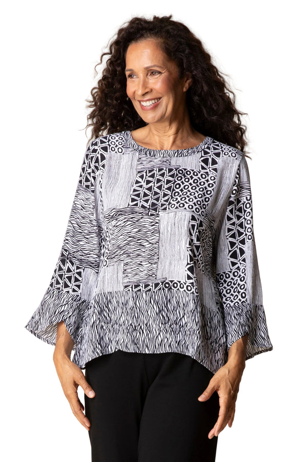 Viscose Rayon Crepe Bali Mixed Pullover - 39405