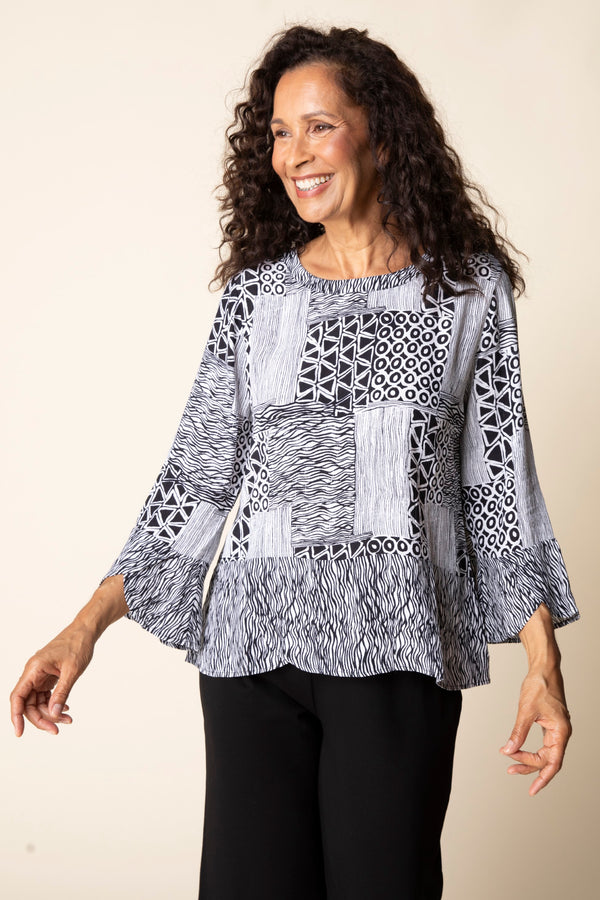 Viscose Rayon Crepe Bali Mixed Pullover - 39405