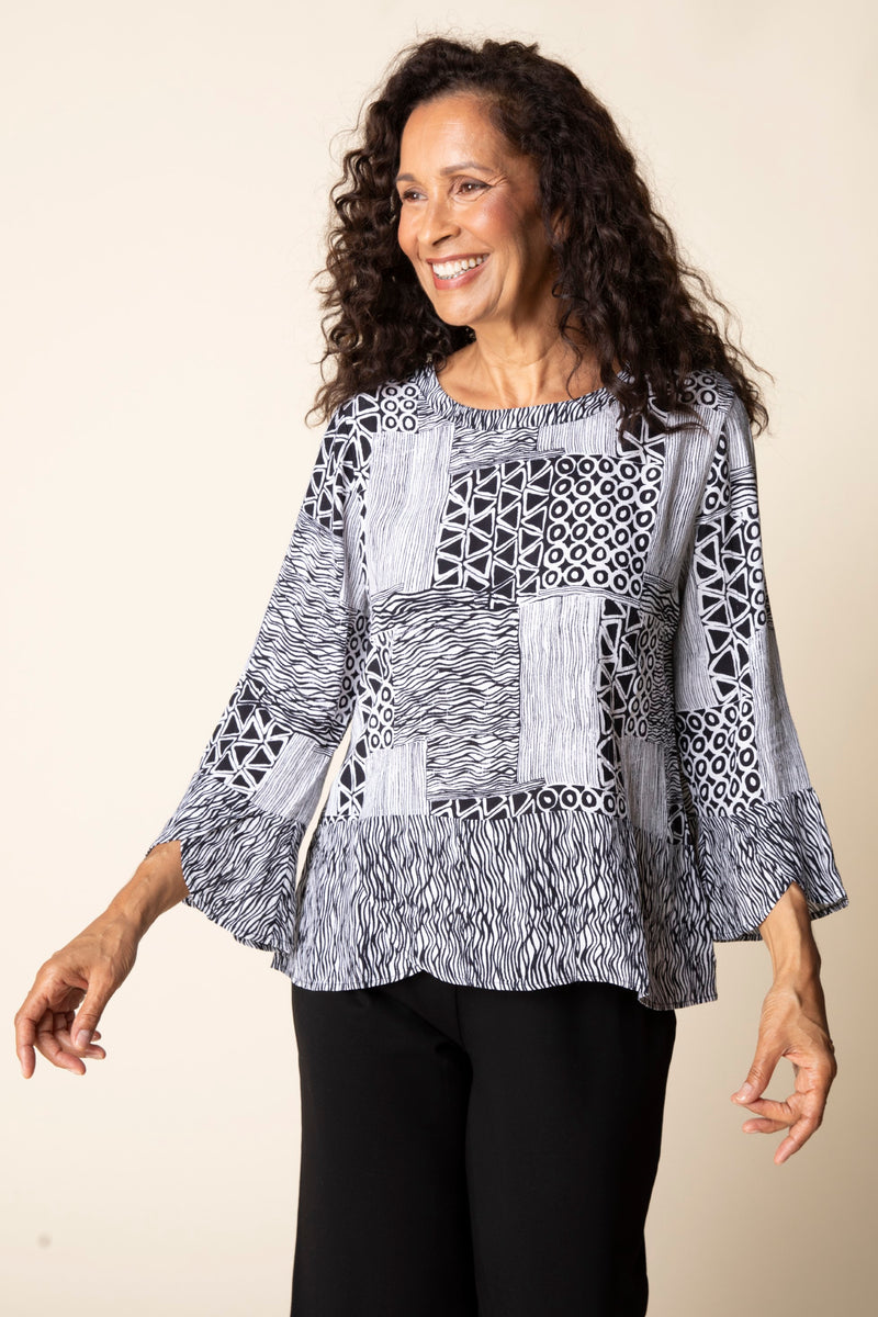 Viscose Rayon Crepe Bali Mixed Pullover - 39405