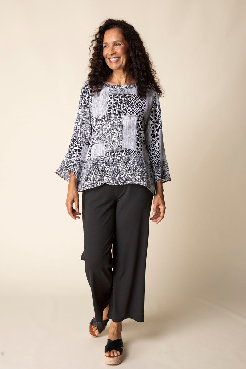 Viscose Rayon Crepe Bali Mixed Pullover - 39405