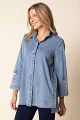 Perfect Travel Shirts Side Button Tunic - 15521