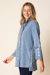 Perfect Travel Shirts Side Button Tunic - 15521