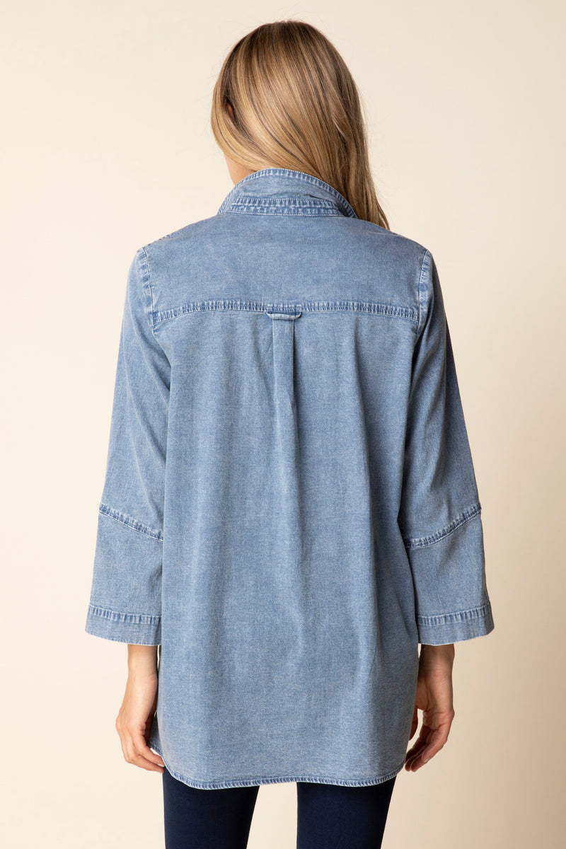 Perfect Travel Shirts Side Button Tunic - 15521