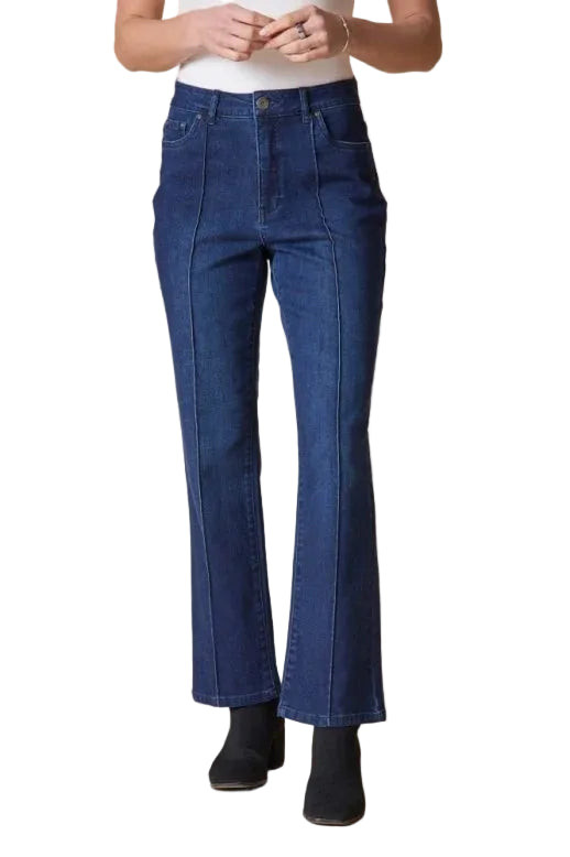 Stretch Denim Seamed Flare Jean - 11466
