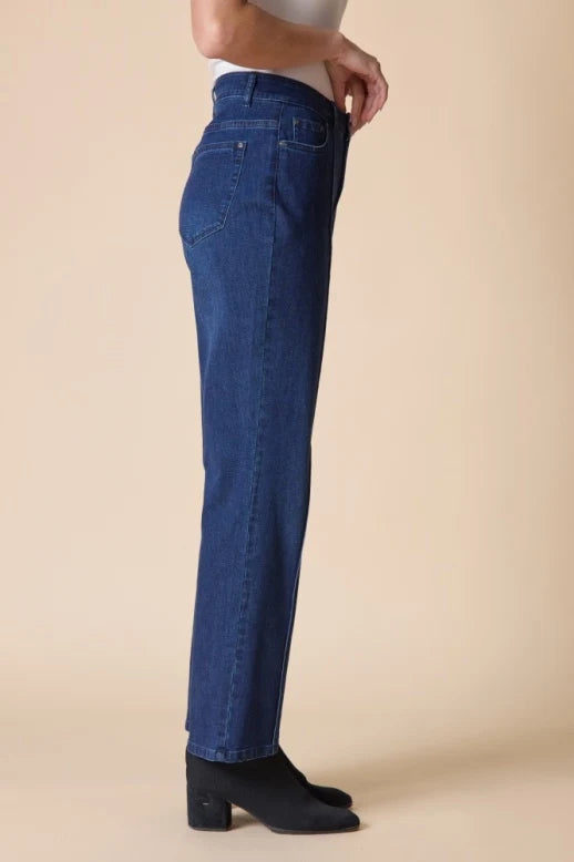 Stretch Denim Seamed Flare Jean - 11466