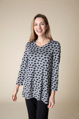 Textured Dot Pleat Back Tunic  - 37225